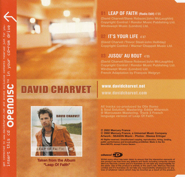 David Charvet : Leap Of Faith (CD, Single, Enh)