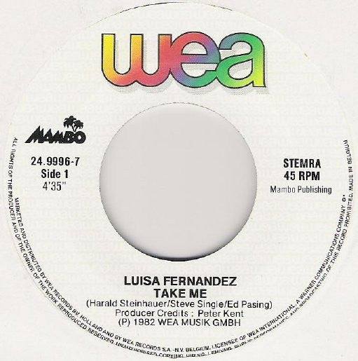 Luisa Fernandez : Take Me (7", Single)