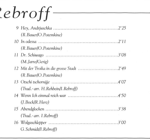 Ivan Rebroff : Kalinka Malinka – His Greatest Hits (CD, Comp)