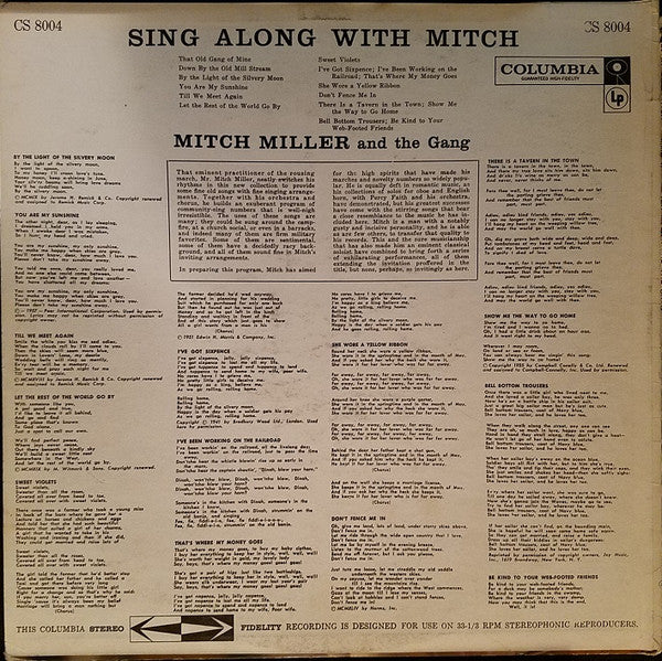 Mitch Miller And The Gang : Sing Along With Mitch (LP)