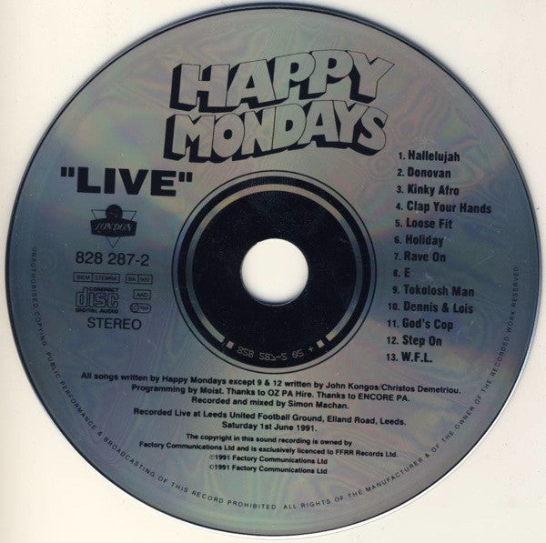 Happy Mondays : Live (CD, Album)