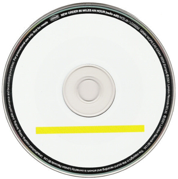 New Order : 60 Miles An Hour (CD, Single, Promo, Car)