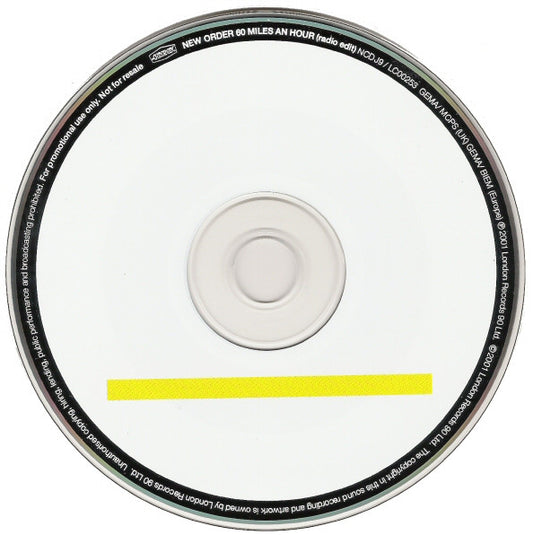 New Order : 60 Miles An Hour (CD, Single, Promo, Car)