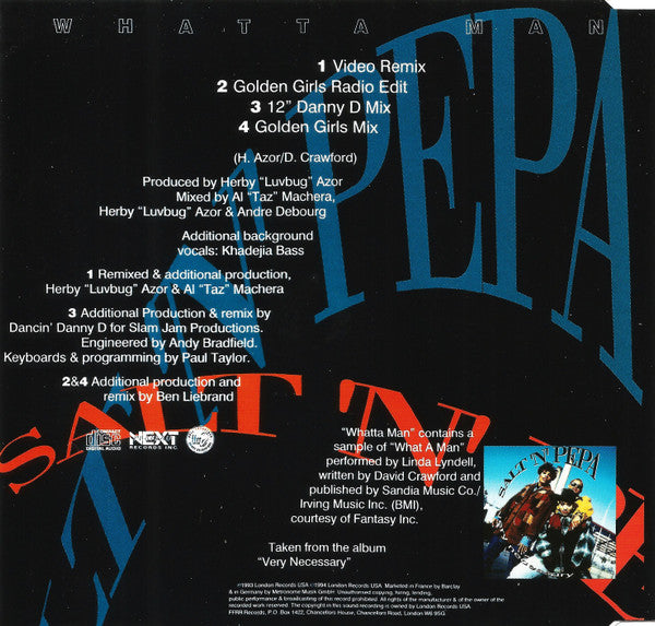Salt 'N' Pepa With En Vogue : Whatta Man (CD, Maxi)