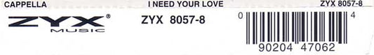 Cappella : I Need Your Love (CD, Maxi)