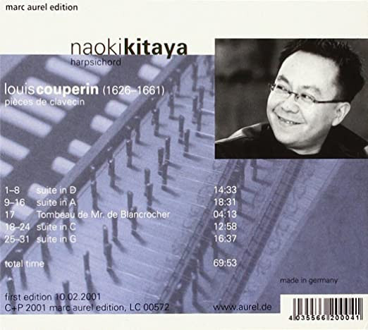 Naoki Kitaya, Louis Couperin : Pièces de Clavecin (CD, Album)