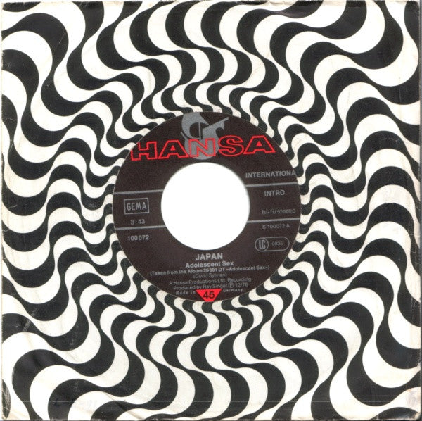 Japan : Adolescent Sex (7", Single)