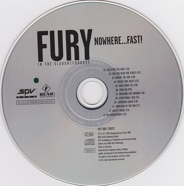 Fury In The Slaughterhouse : Nowhere... Fast! (HDCD, Album)