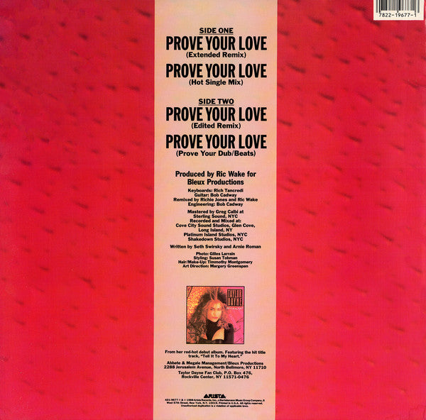 Taylor Dayne : Prove Your Love (12", Single)