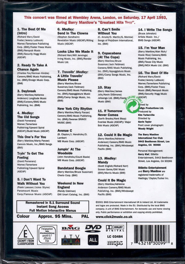Barry Manilow : The Greatest Hits... And Then Some (DVD-V, RM, Multichannel, PAL, All)