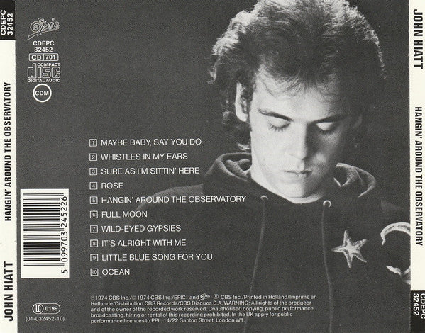 John Hiatt : Hangin' Around The Observatory (CD, Album, RE)
