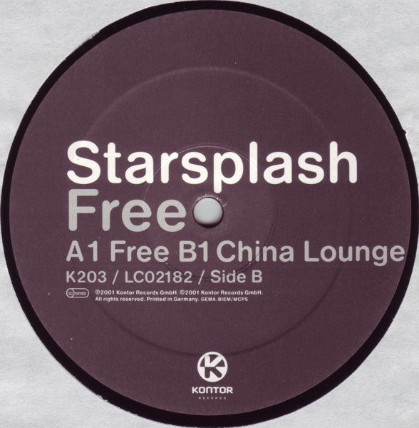 Starsplash : Free (12")