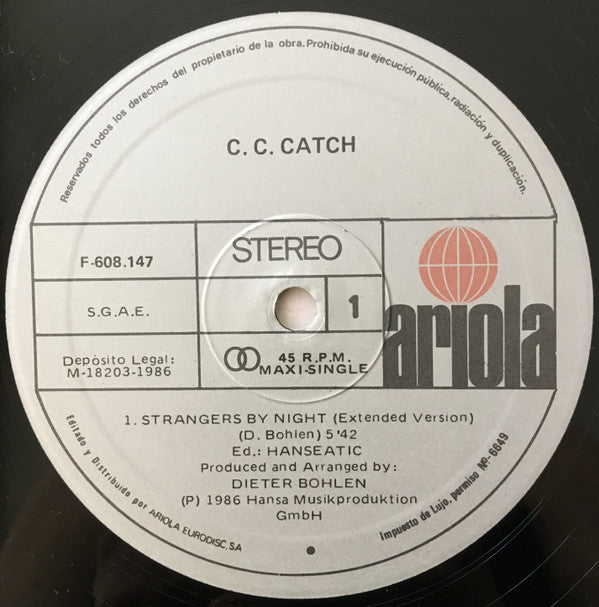 C.C. Catch : Strangers By Night (12", Maxi)
