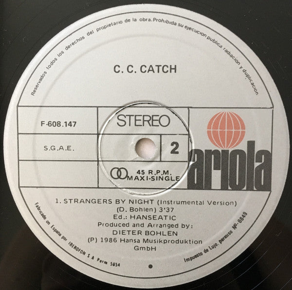 C.C. Catch : Strangers By Night (12", Maxi)