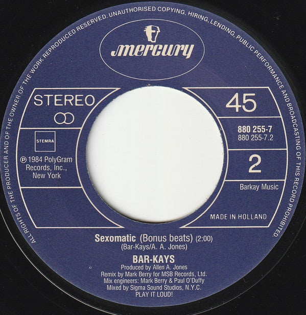 Bar-Kays : Sexomatic (7", Single)