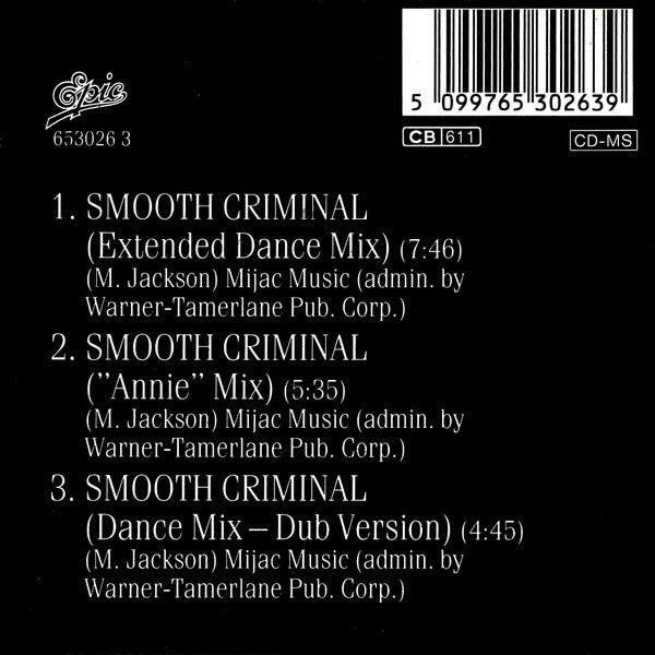 Michael Jackson : Smooth Criminal (CD, Mini, Maxi)
