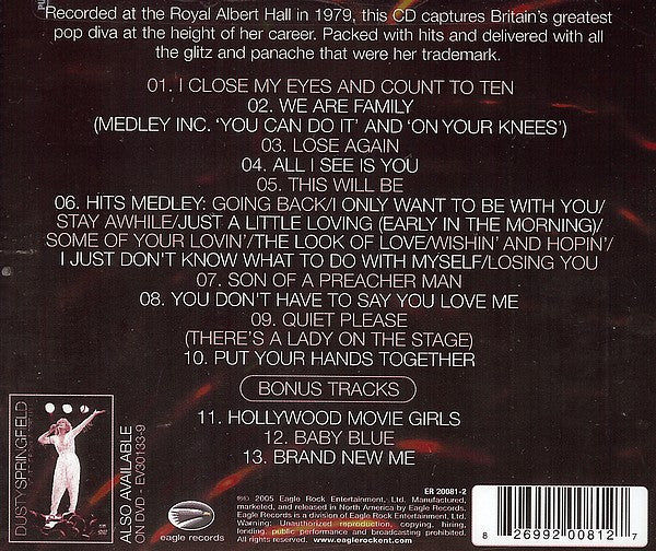 Dusty Springfield : Live At The Royal Albert Hall (CD, Album)