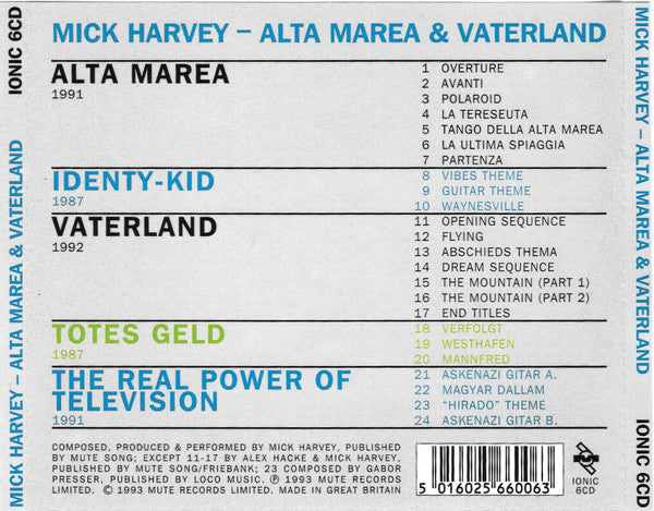 Mick Harvey : Alta Marea & Vaterland (CD, Album)