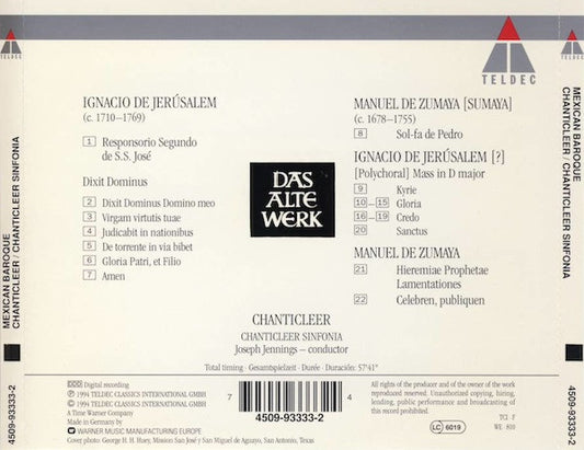 Chanticleer, Chanticleer Sinfonia : Mexican Baroque (Music From New Spain) (CD, Album)