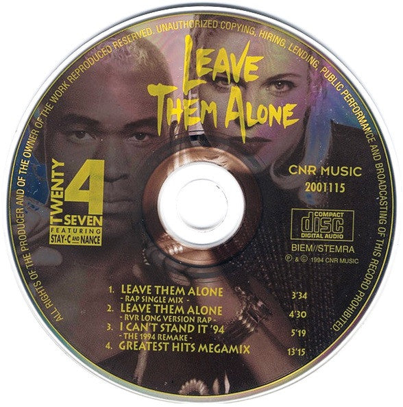 Twenty 4 Seven Featuring Stay-C And Nance : Leave Them Alone (CD, Maxi)
