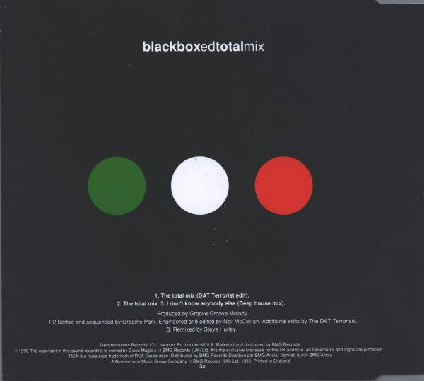 Black Box : Blackboxedtotalmix (CD, Single)