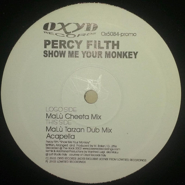 Percy Filth : Show Me Your Monkey (12", Promo)