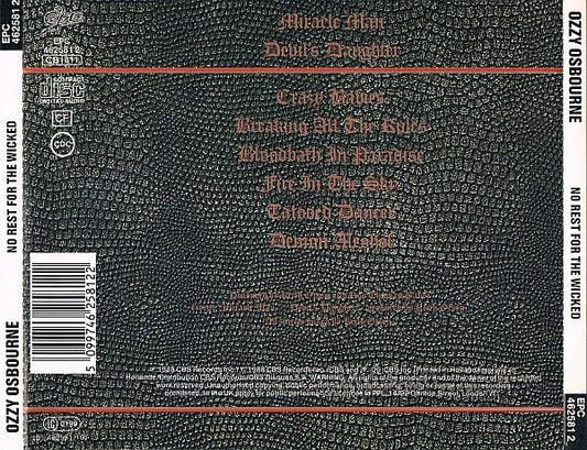 Ozzy Osbourne : No Rest For The Wicked (CD, Album)