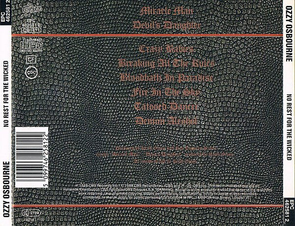 Ozzy Osbourne : No Rest For The Wicked (CD, Album)