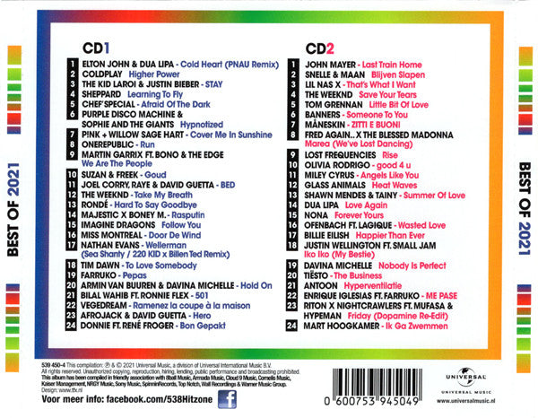 Various : 538 - Hitzone - Best Of 2021 (2xCD, Comp)