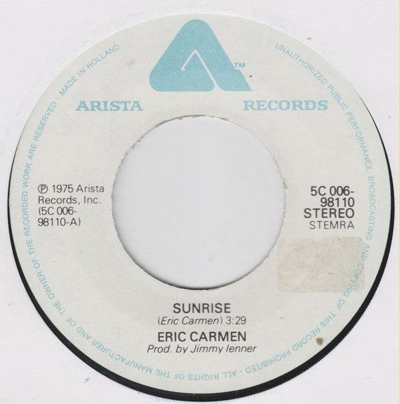 Eric Carmen : Sunrise (7", Single)