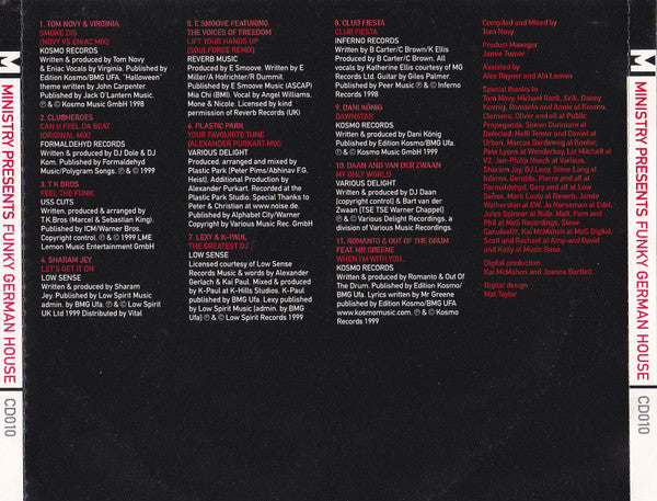 Tom Novy : Ministry Presents... Funky German House (CD, Comp, Enh, Mixed)