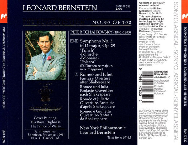 Leonard Bernstein, Pyotr Ilyich Tchaikovsky, New York Philharmonic : Symphony No.3 "Polish" / "Romeo & Juliet" Fantasy Overture (CD, RE, RP)
