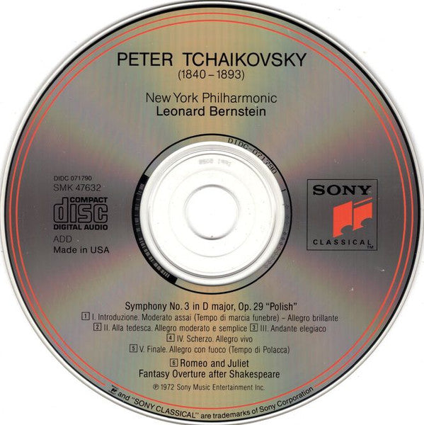 Leonard Bernstein, Pyotr Ilyich Tchaikovsky, New York Philharmonic : Symphony No.3 "Polish" / "Romeo & Juliet" Fantasy Overture (CD, RE, RP)