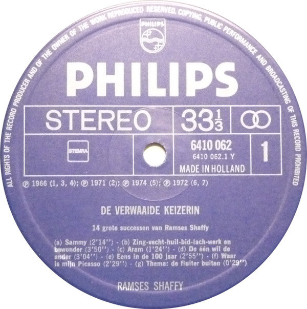 Ramses Shaffy : De Verwaaide Keizerin - 14 Grote Successen Van Ramses Shaffy (LP, Comp)