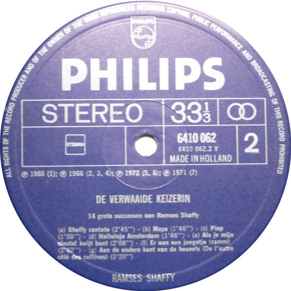 Ramses Shaffy : De Verwaaide Keizerin - 14 Grote Successen Van Ramses Shaffy (LP, Comp)