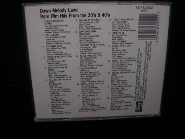 Various : Down Memory Lane - Rare Film Hits from the 30's & 40's (CD, Album, Comp)