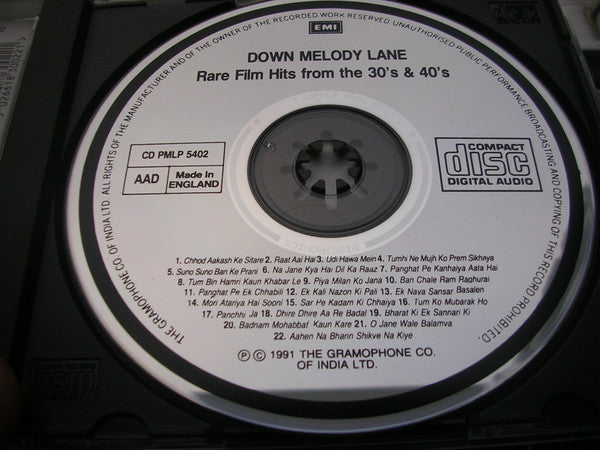 Various : Down Memory Lane - Rare Film Hits from the 30's & 40's (CD, Album, Comp)
