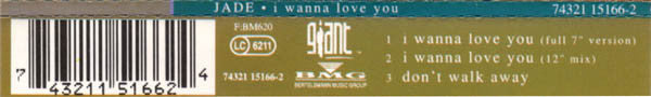 Jade (3) : I Wanna Love You (CD, Single, RE)