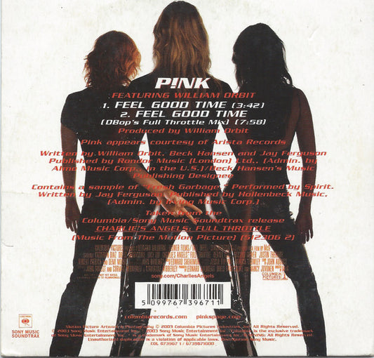 P!NK Featuring William Orbit : Feel Good Time (CD, Single, MP, Car)