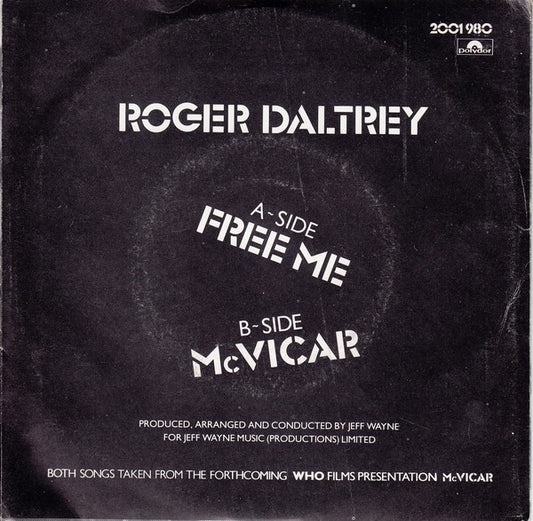 Roger Daltrey : Free Me (7", Single)
