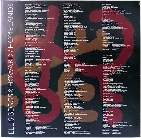 Ellis, Beggs & Howard : Homelands (LP, Album)
