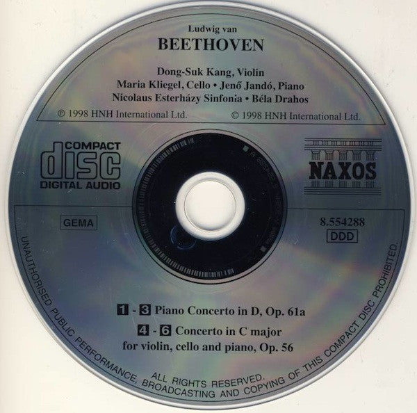 Ludwig Van Beethoven, Dong-Suk Kang • Maria Kliegel • Jenö Jandó • Nicolaus Esterházy Sinfonia, Bela Drahos : Triple Concerto • Piano Concerto In D Major, Op. 61a (CD, Album)