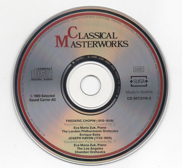 Frédéric Chopin - Joseph Haydn, Eva Maria Zuk, London Philharmonic Orchestra, Enrique Batiz, The Los Angeles Chamber Orchestra : Piano Concerti No. 2 & No. 11 (CD, Album)