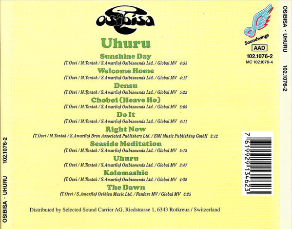 Osibisa : Uhuru (CD, Album, RE)