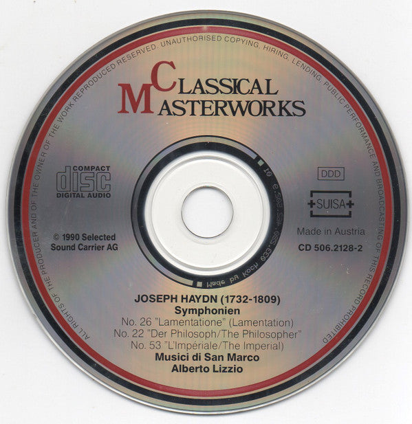 Joseph Haydn : Symphonien No. 26, No. 22, No. 53 (CD, Album)