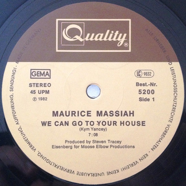 Maurice Massiah : We Can Go To Your House (12")