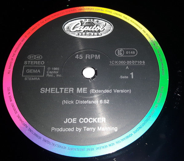 Joe Cocker : Shelter Me (Extended Version) (12", Maxi)