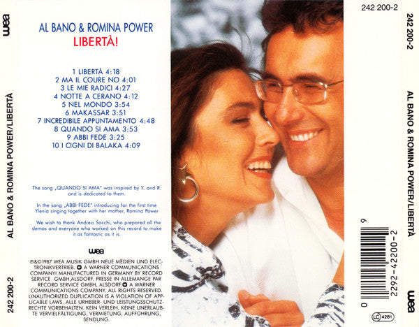 Al Bano & Romina Power : Libertà! (CD, Album)