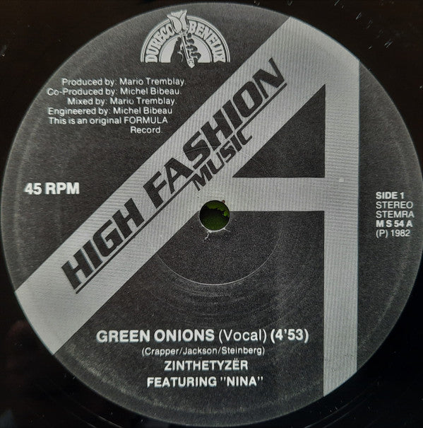 Zinthetyzër Featuring Nina Schiller : Green Onions (12")