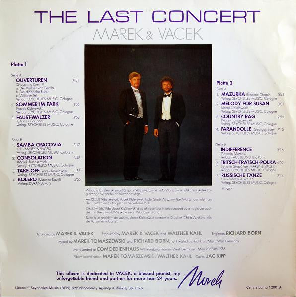 Marek & Vacek : The Last Concert (2xLP, Album)